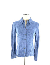 Womens Size 2P Blue Polkadot Shirt By Boden 100% Cotton - TheRealThreads